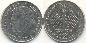 2 Mark Germania Ovest (1949-1990) Rame/Nichel Франц-Йозеф Штраусс