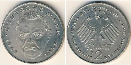 2 Mark Germania Ovest (1949-1990) Rame/Nichel 