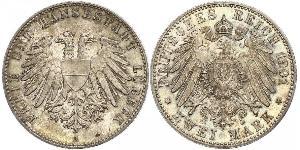2 Mark Free City of Lübeck Silber 
