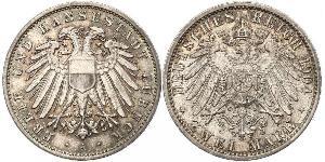 2 Mark Free City of Lübeck Silber 