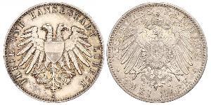 2 Mark Free City of Lübeck Silber 