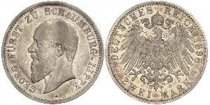 2 Mark Fürstentum Lippe (1123 - 1918) Silber Georg (Schaumburg-Lippe)