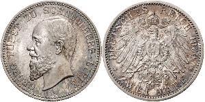 2 Mark Fürstentum Lippe (1123 - 1918) Silber Georg (Schaumburg-Lippe)