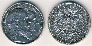 2 Mark Grand Duchy of Baden (1806-1918) Silber Friedrich I. (Baden, Großherzog) (1826 - 1907)