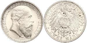 2 Mark Grand Duchy of Baden (1806-1918) Silber Friedrich I. (Baden, Großherzog) (1826 - 1907)