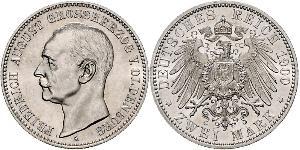 2 Mark Großherzogtum Oldenburg (1814 - 1918) Silber Friedrich August III. (Sachsen) (1865-1932)