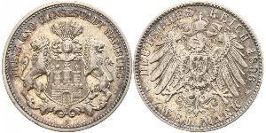 2 Mark Hamburg / Deutschland Silber 