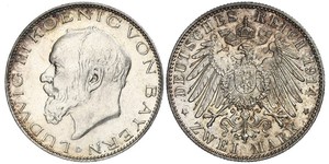 2 Mark Königreich Bayern (1806 - 1918) Silber Ludwig III. (Bayern) (1845 – 1921)