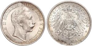 2 Mark Königreich Preußen (1701-1918) Silber Wilhelm II, German Emperor (1859-1941)