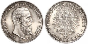 2 Mark Königreich Preußen (1701-1918) Silber Friedrich III. (Deutsches Reich) (1831-1888)
