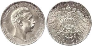 2 Mark Königreich Preußen (1701-1918) Silber Wilhelm II, German Emperor (1859-1941)