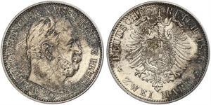 2 Mark Königreich Preußen (1701-1918) Silber Wilhelm I, German Emperor (1797-1888)