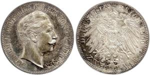 2 Mark Königreich Preußen (1701-1918) Silber Wilhelm II, German Emperor (1859-1941)