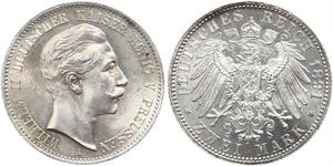 2 Mark Königreich Preußen (1701-1918) Silber Wilhelm II, German Emperor (1859-1941)