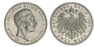 2 Mark Königreich Preußen (1701-1918) Silber Wilhelm II, German Emperor (1859-1941)
