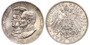 2 Mark Königreich Sachsen (1806 - 1918) Silber Friedrich August III. (Sachsen) (1865-1932)