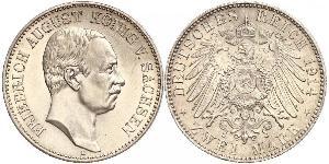 2 Mark Königreich Sachsen (1806 - 1918) Silber Friedrich August III. (Sachsen) (1865-1932)