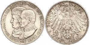 2 Mark Königreich Sachsen (1806 - 1918) Silber Friedrich August III. (Sachsen) (1865-1932)