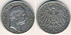 2 Mark Königreich Sachsen (1806 - 1918) Silber Georg (Sachsen)