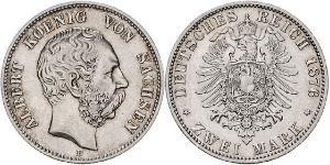 2 Mark Königreich Sachsen (1806 - 1918) Silber Albert (Sachsen)