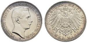 2 Mark Mecklenburg-Schwerin (1352-1918) Silber Frederick Francis IV, Grand Duke of Mecklenburg (1882 - 1945)