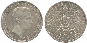 2 Mark Mecklenburg-Schwerin (1352-1918) Silber Frederick Francis IV, Grand Duke of Mecklenburg (1882 - 1945)