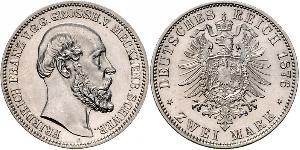 2 Mark Mecklenburg-Schwerin (1352-1918) Silber Friedrich Franz II. (Mecklenburg)