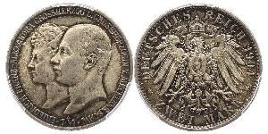 2 Mark Mecklenburg-Schwerin (1352-1918) Silber Frederick Francis IV, Grand Duke of Mecklenburg (1882 - 1945)