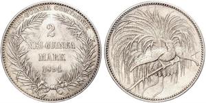 2 Mark Neuguinea Silber 