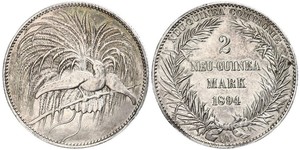 2 Mark Neuguinea Silber 