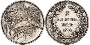 2 Mark Neuguinea Silber 