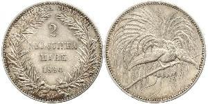 2 Mark Neuguinea Silber 