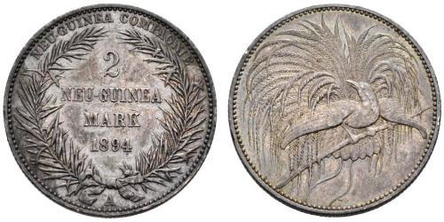 2 Mark Neuguinea Silber 