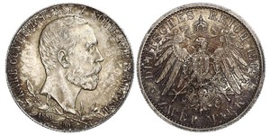 2 Mark Schwarzburg-Sondershausen (1599-1920) Silber 