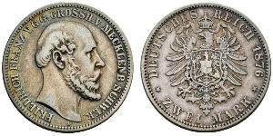 2 Mark Duchy of Mecklenburg-Schwerin (1352-1918) Silver Frederick Francis II, Grand Duke of Mecklenburg-Schwerin