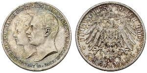 2 Mark Duchy of Mecklenburg-Schwerin (1352-1918) Silver Frederick Francis IV, Grand Duke of Mecklenburg (1882 - 1945)