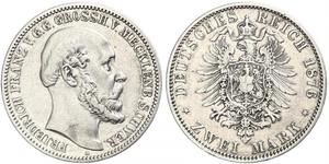 2 Mark Duchy of Mecklenburg-Schwerin (1352-1918) Silver Frederick Francis II, Grand Duke of Mecklenburg-Schwerin