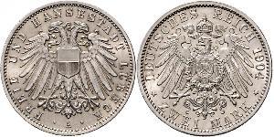 2 Mark Free City of Lübeck Silver 