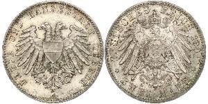 2 Mark Free City of Lübeck Silver 