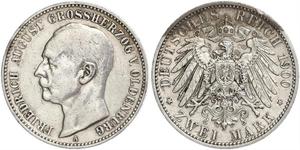 2 Mark Grand Duchy of Oldenburg (1814 - 1918) Silver Frederick Augustus III of Saxony (1865-1932)