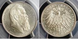 2 Mark Kingdom of Bavaria (1806 - 1918) Silver Otto of Bavaria (1848 – 1916)