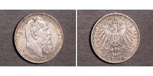 2 Mark Kingdom of Bavaria (1806 - 1918) Silver Otto of Bavaria (1848 – 1916)