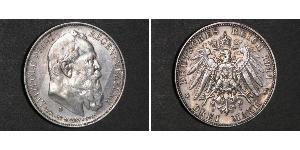 2 Mark Kingdom of Bavaria (1806 - 1918) Silver Otto of Bavaria (1848 – 1916)
