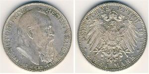 2 Mark Kingdom of Bavaria (1806 - 1918) Silver Otto of Bavaria (1848 – 1916)