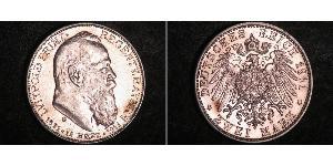 2 Mark Kingdom of Bavaria (1806 - 1918) Silver Otto of Bavaria (1848 – 1916)