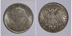 2 Mark Kingdom of Bavaria (1806 - 1918) Silver Ludwig III of Bavaria (1845 – 1921)