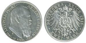 2 Mark Kingdom of Bavaria (1806 - 1918) Silver Otto of Bavaria (1848 – 1916)