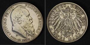 2 Mark Kingdom of Bavaria (1806 - 1918) Silver Otto of Bavaria (1848 – 1916)