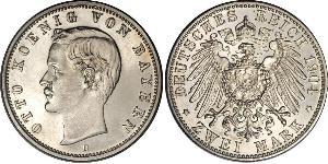 2 Mark Kingdom of Bavaria (1806 - 1918) Silver Otto of Bavaria (1848 – 1916)