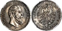 2 Mark Kingdom of Prussia (1701-1918) Silver Frederick III, German Emperor (1831-1888)